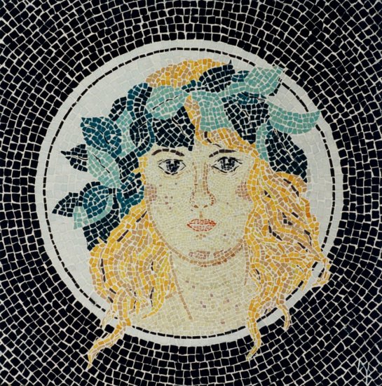 Mosaic Woman With Laurel Wreth