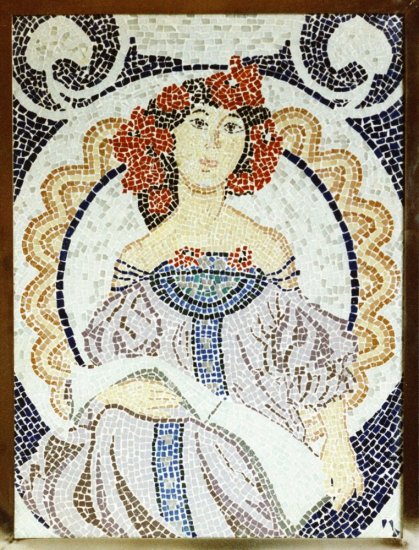 Mozaika Sedící žena