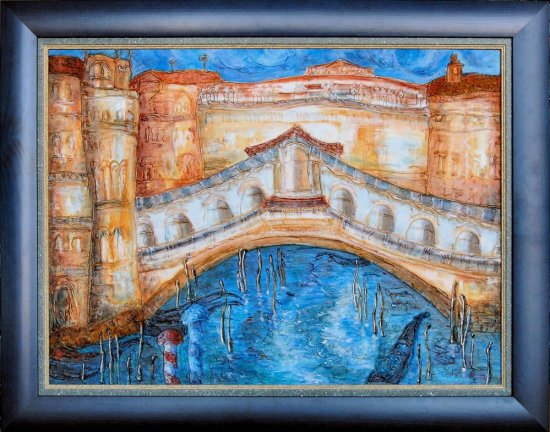 Painting Bridge Rialto, Venice