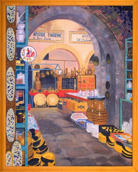 Obraz Velký bazar v Nabeul, Tunisko