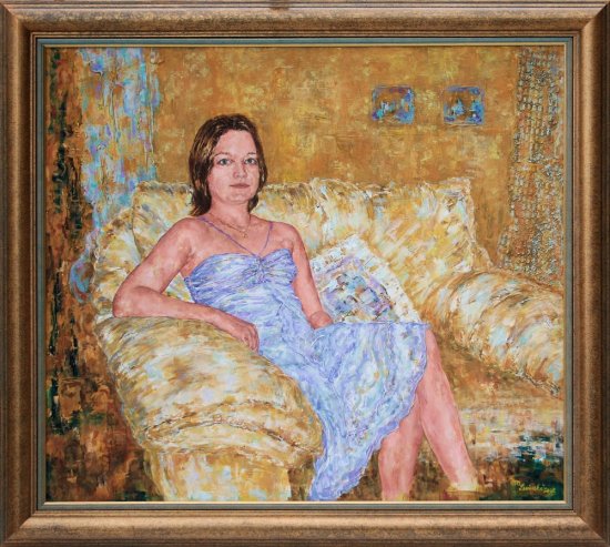 Painting Young girl on settee