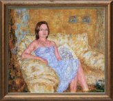 Painting Young girl on settee